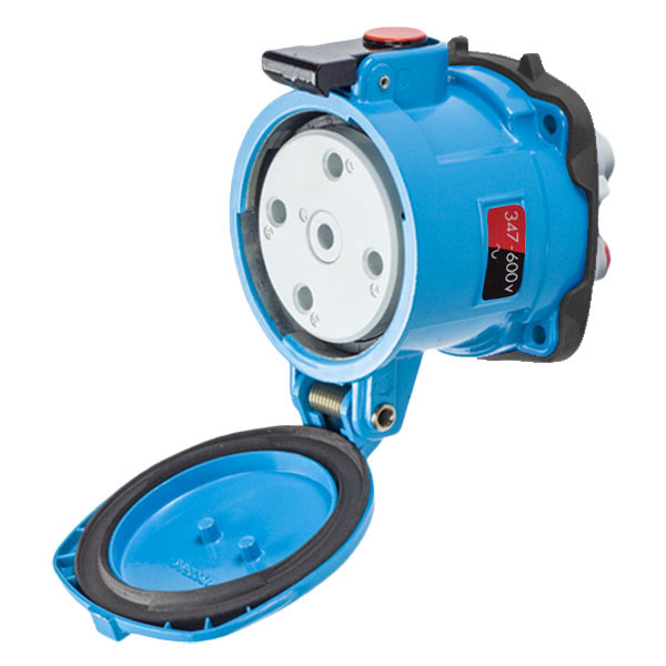 39-64187-K14 - DR100 RECEPTACLE METAL BLUE SIZE 4 TYPE 3R 3P+N+G 100A 347/600 VAC 60 Hz NO AUX